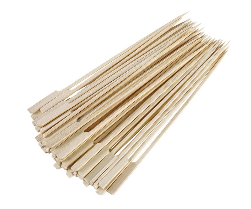 Gmark Bamboo Paddle Skewers 12" 100pc/Bag, Kabob Skewers, BBQ Skewers for Outdoor Grilling GM1075 - Image 1